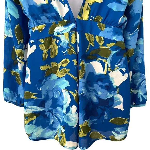 Lulus Sweetest Song Blue Floral Print Backless Long Sleeve Romper Size M - Picture 8 of 10